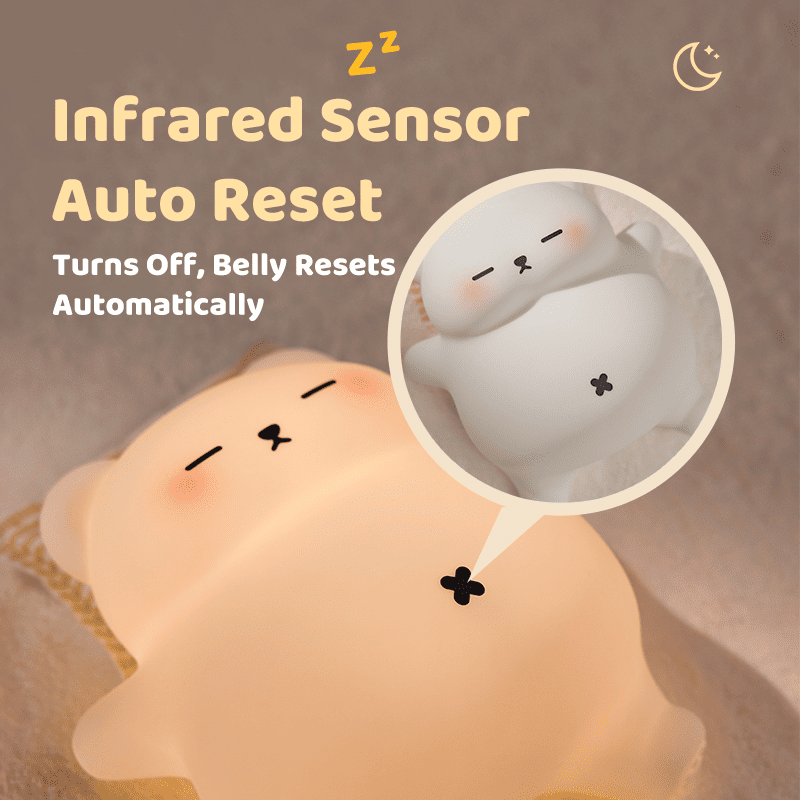 MeWaii® Breathing Bear Snuggly  Squishy Silicone Sleeping Companion Sound LED Night Light Perfect Gift