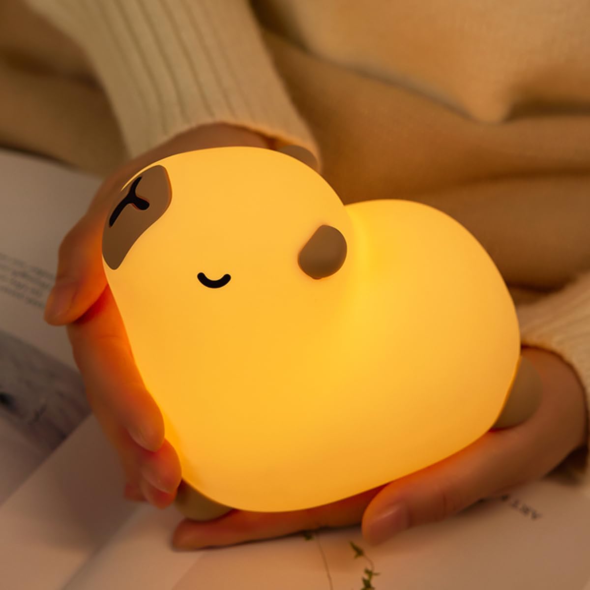 Squishy Silicone Yoga Capybara LED Night Light - Perfect Gift for Kids and Girls