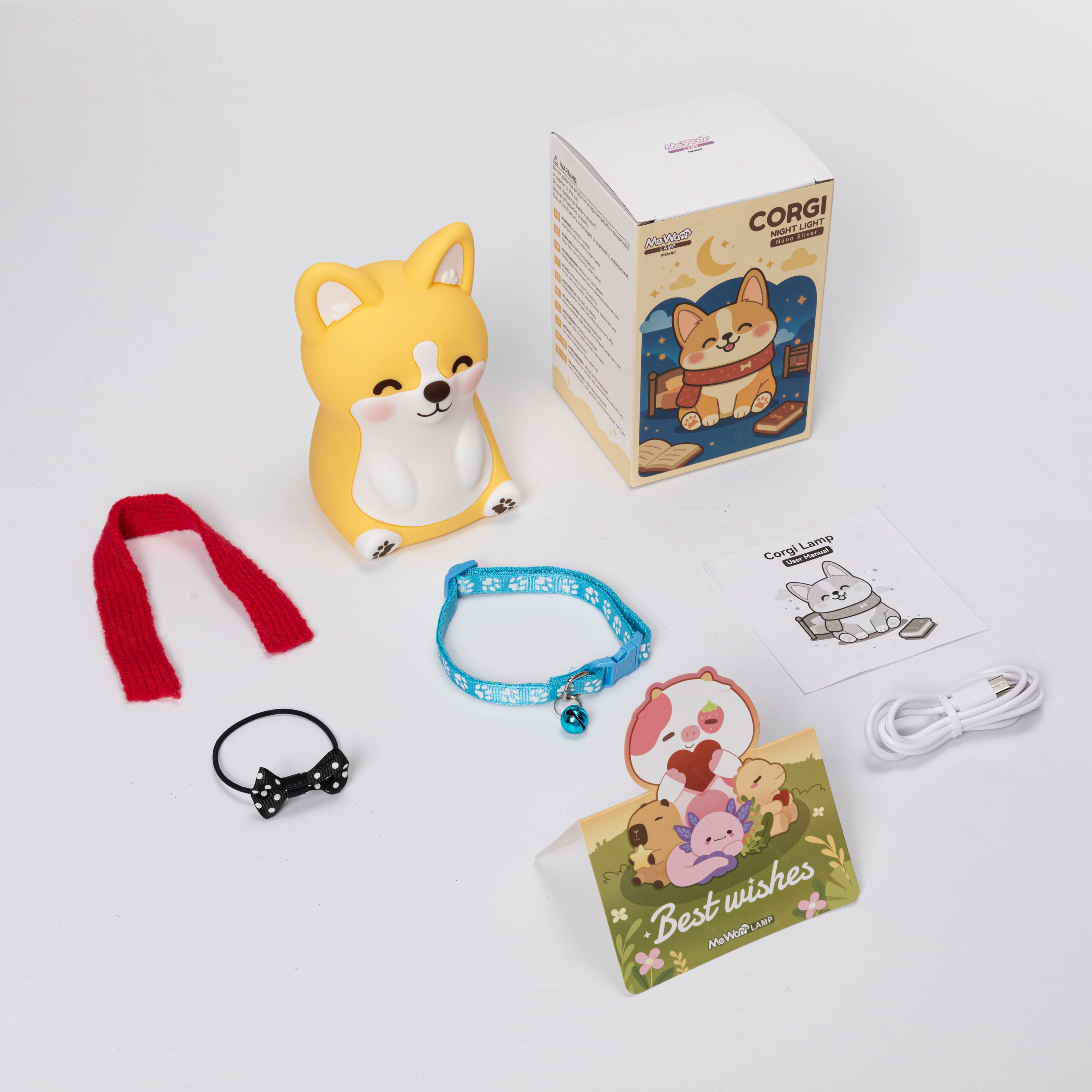 MeWaii® Corgi Puppy Adorable Squishy Silicone  LED Night Light - Perfect Gift for Kids and Girls