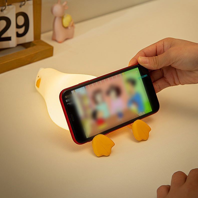 MeWaii® Squishy Silicone Lazy Duck LED Night Light - Perfect Gift for Kids and Girls