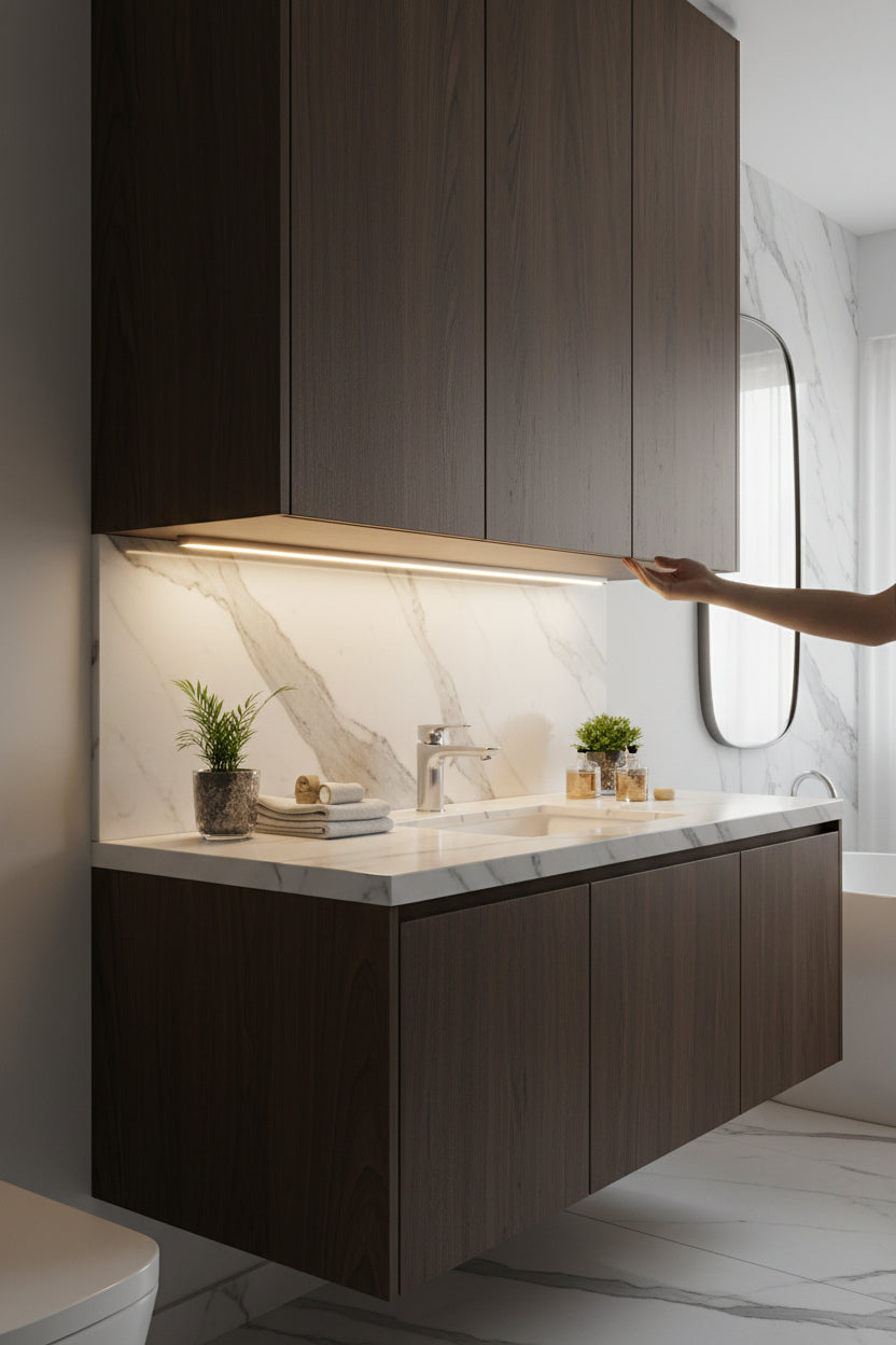 Wiederaufladbare kabellose LED-Leuchte mit Bewegungsmelder für Zuhause und Küche.