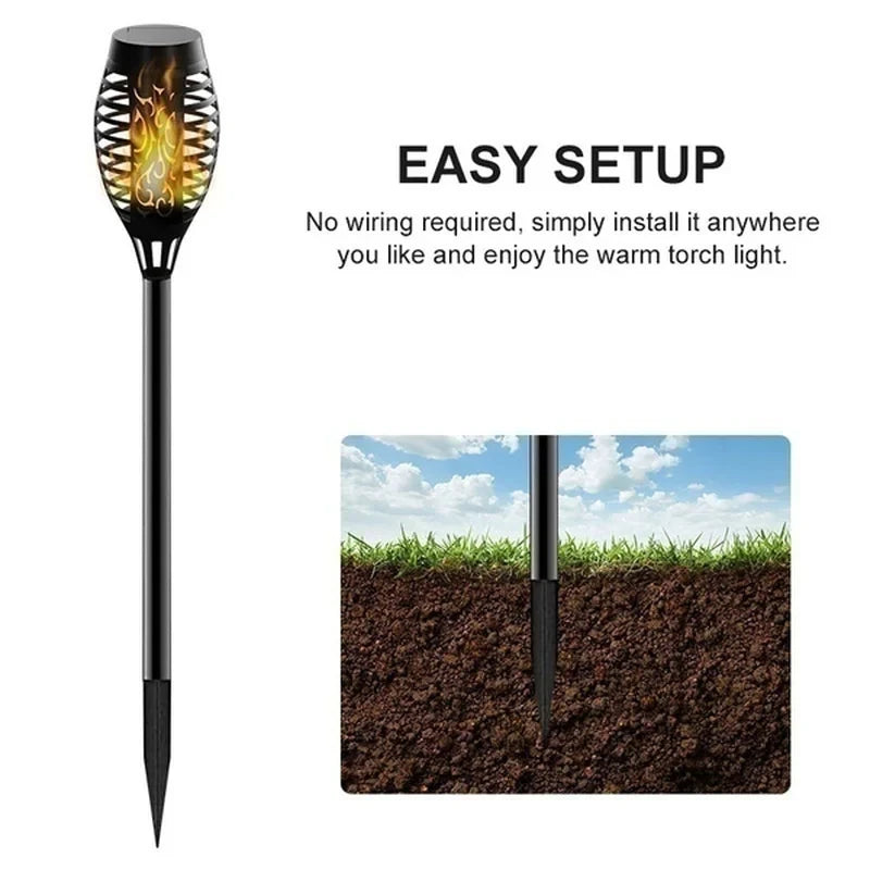 12/33/96 LED Solar Torch Light Lawn Garden Plug in Light Outdoor Courtyard Waterproof Induction Decoration Landscape Flame Light
