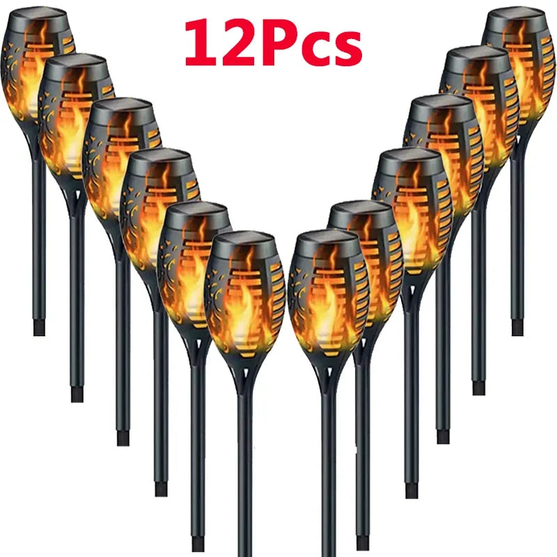 12/33/96 LED Solar Torch Light Lawn Garden Plug in Light Outdoor Courtyard Waterproof Induction Decoration Landscape Flame Light