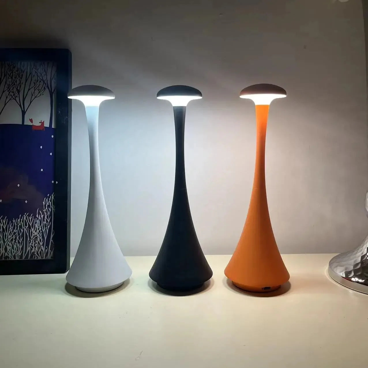 Rechargeable Mushroom Touch Table Lamp usb