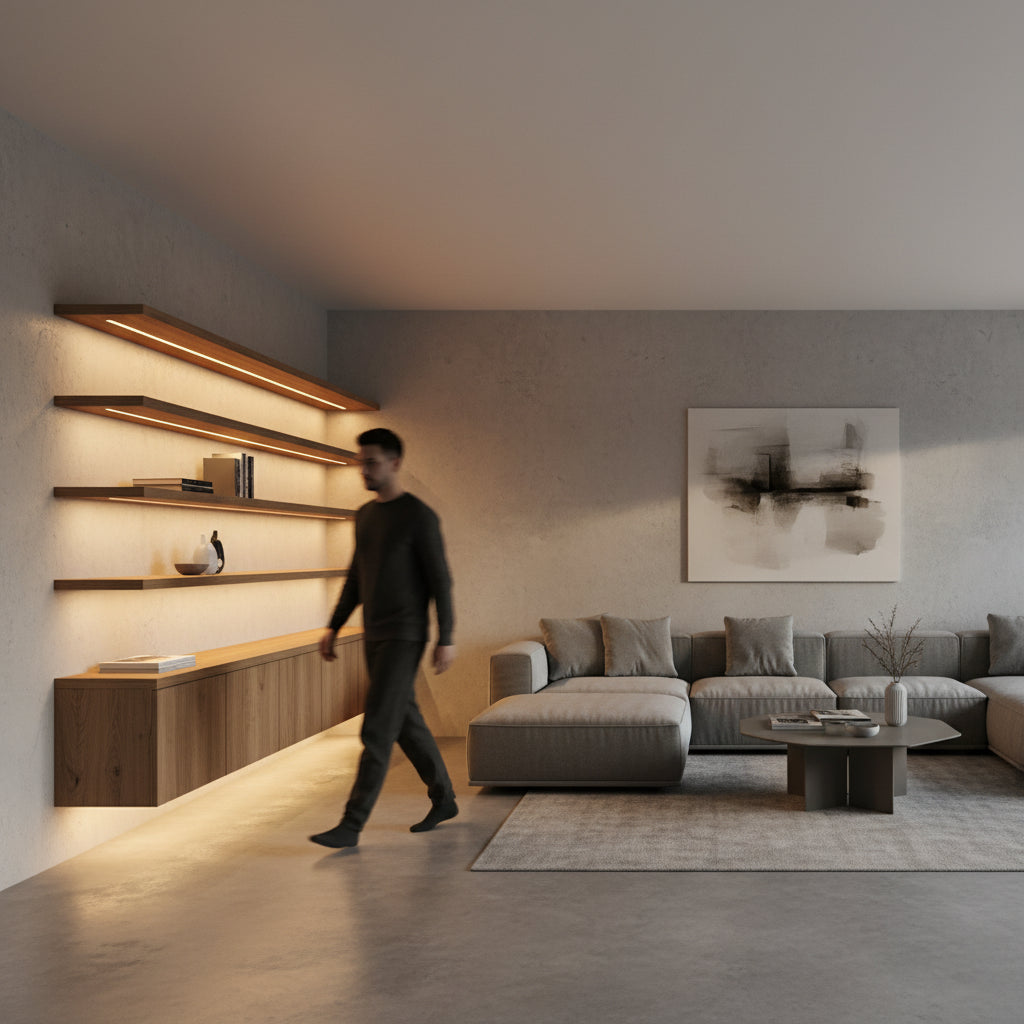 Wiederaufladbare kabellose LED-Leuchte mit Bewegungsmelder für Zuhause und Küche.