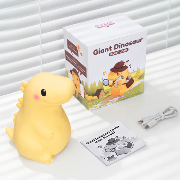 MeWaii® Squishy Silicone Dinosaur LED Night Light - Perfect Gift for Kids and Girls
