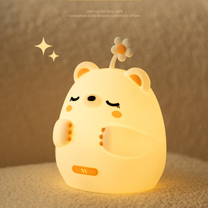 MeWaii® Breathing Bear Snuggly  Squishy Silicone Sleeping Companion Sound LED Night Light Perfect Gift