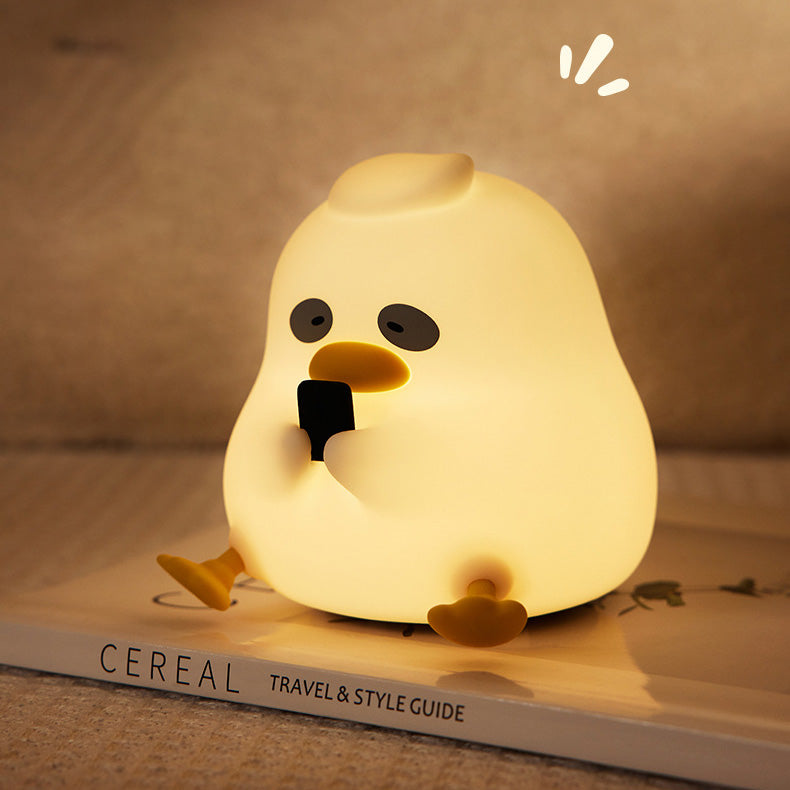 MeWaii® Squishy Silicone Night Owl Duck LED Night Light - Perfect Gift for Kids and Girls