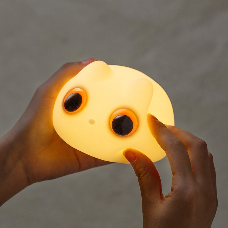 MeWaii® Orange Cat LED Squishy Tap Tap Night Light Lamp